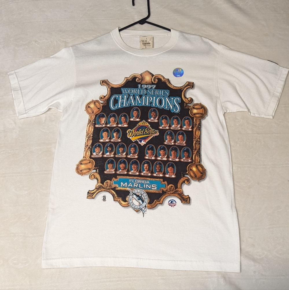 Starter 1997 Florida Marlins Vintage World Series Champions T-Shirt
